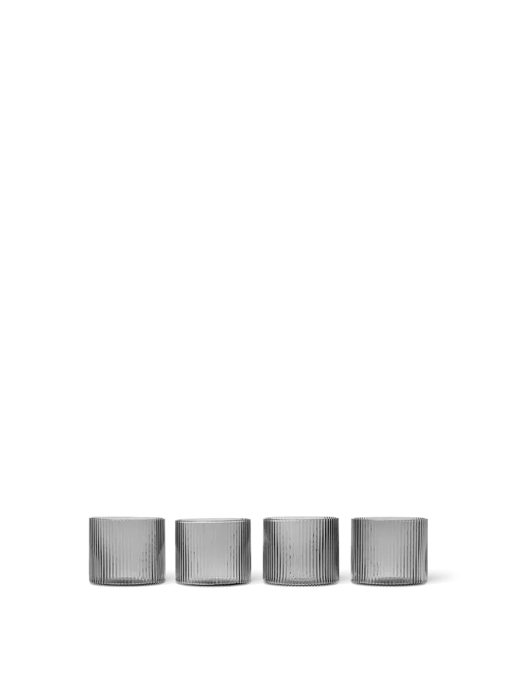 Ripple Low Glasses - Set 4 - Smoked Grey