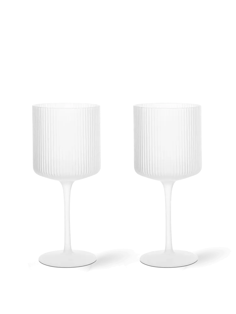 Ripple Red Wine Glasses - Set 2 - Frosted