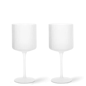 Ripple Red Wine Glasses - Set 2 - Frosted
