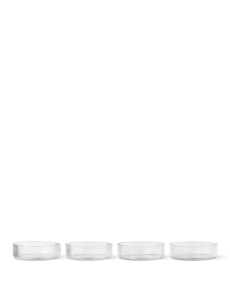 Ripple Serving Bowls - Set 4 - Clear