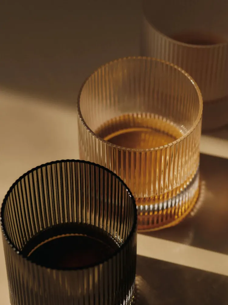 Ripple Tumbler Glasses - Set 2 - Smoked Grey
