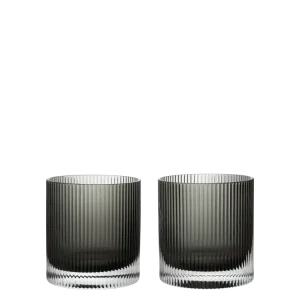Ripple Tumbler Glasses - Set 2 - Smoked Grey