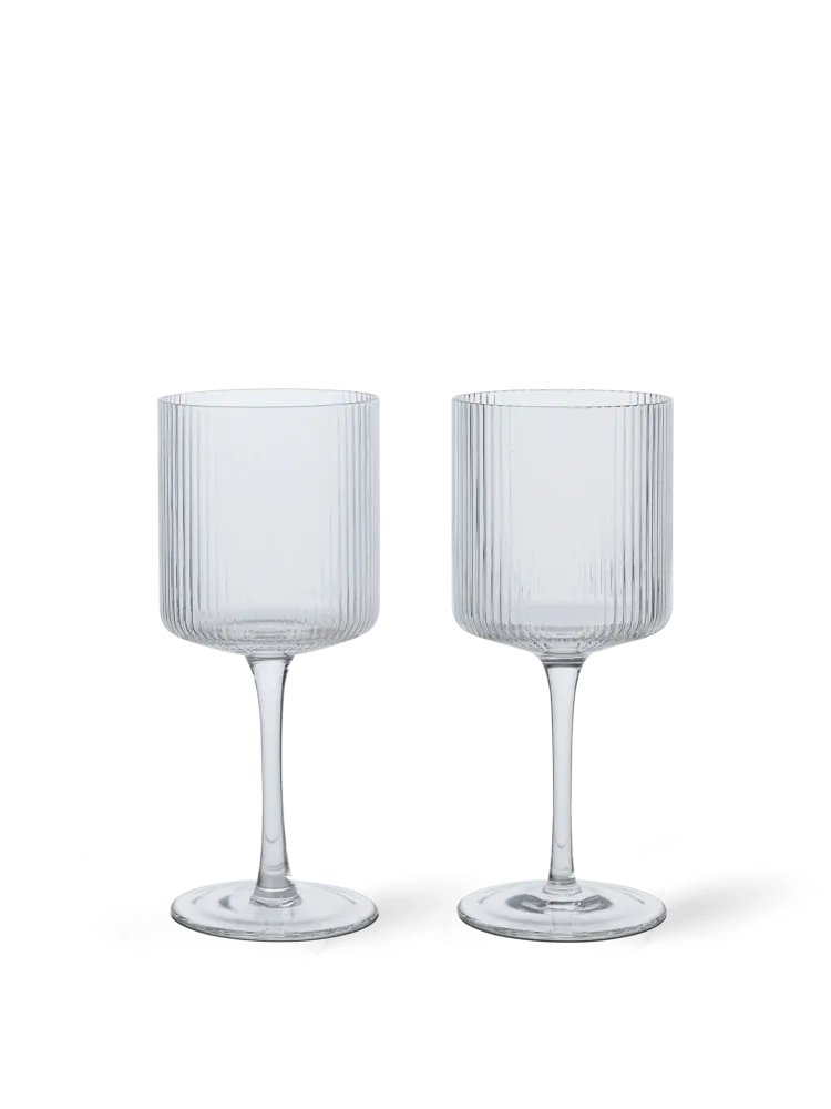 Ripple White Wine Glasses - Set 2 - Clear