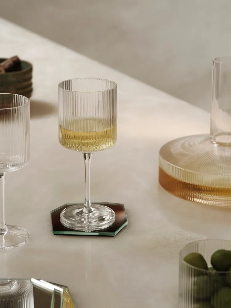 Ripple White Wine Glasses - Set 2 - Clear