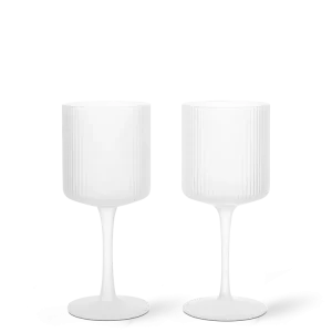 Ripple White Wine Glasses - Set 2 - Frosted