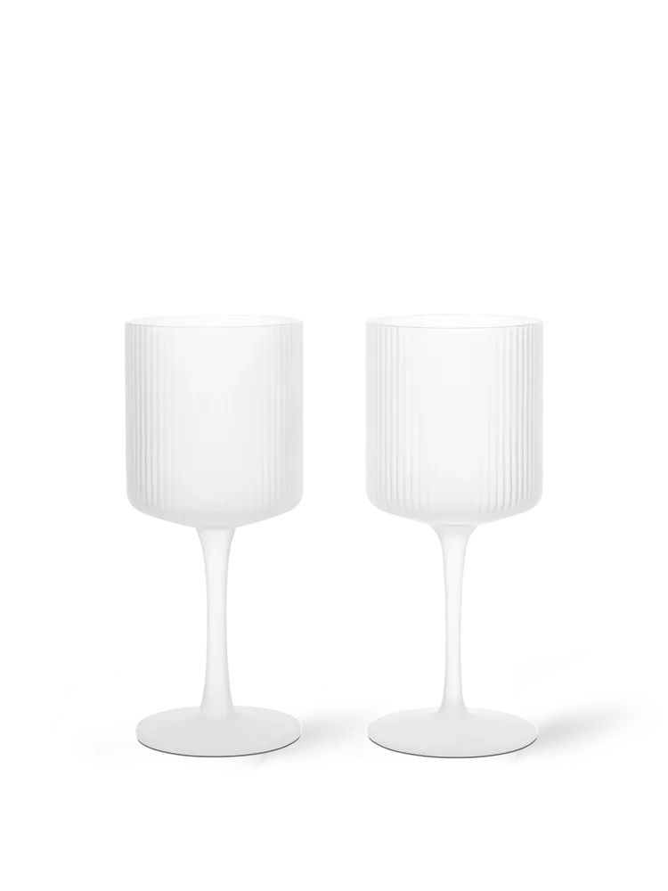 Ripple White Wine Glasses - Set 2 - Frosted