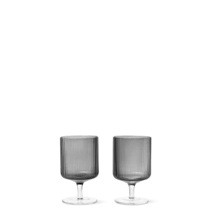 Ripple Wine Glasses - Set 2 - Smoked Grey