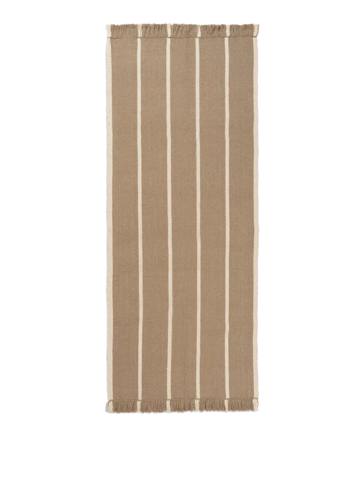 Calm Kelim Runner - Dark Sand/Off-White