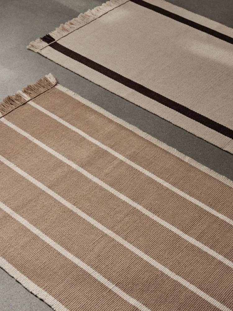 Calm Kelim Runner - Off-White/Coffee