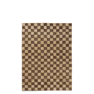Check Wool Jute Rug - Coffee/Natural 140 Ferm Living - DK