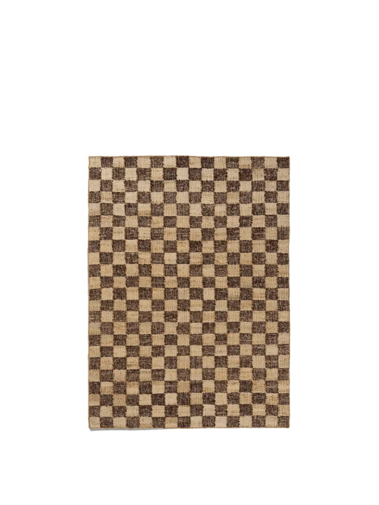 Check Wool Jute Rug - Coffee/Natural 140 Ferm Living - DK