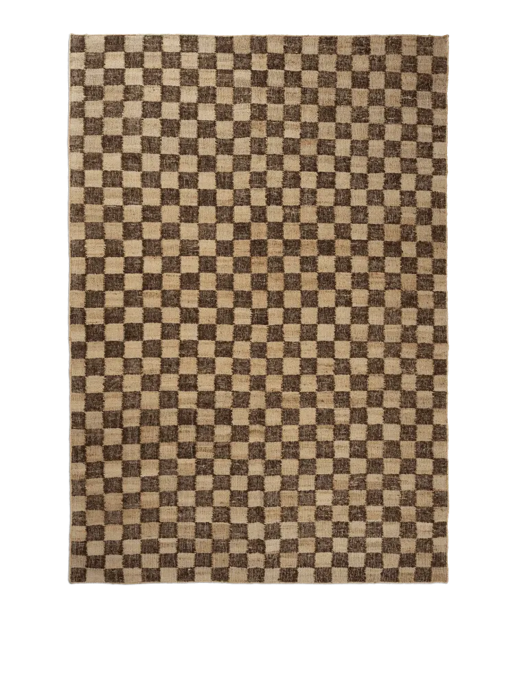 Check Wool Jute Rug - Coffee/Natural 140 Ferm Living - DK