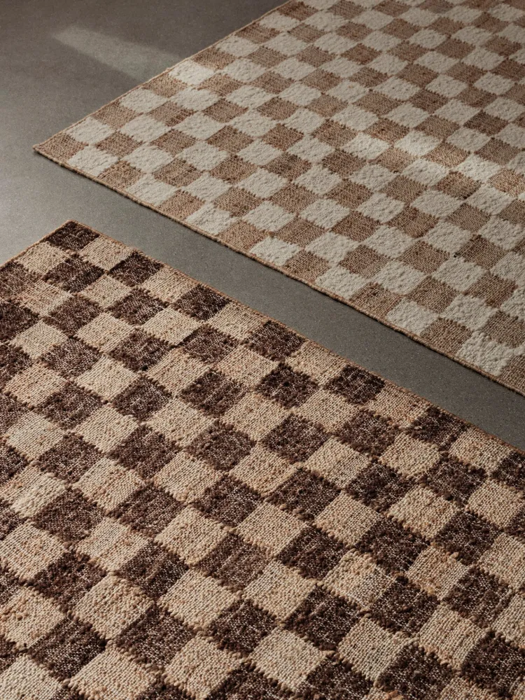 Check Wool Jute Rug - Coffee/Natural 140 Ferm Living - DK