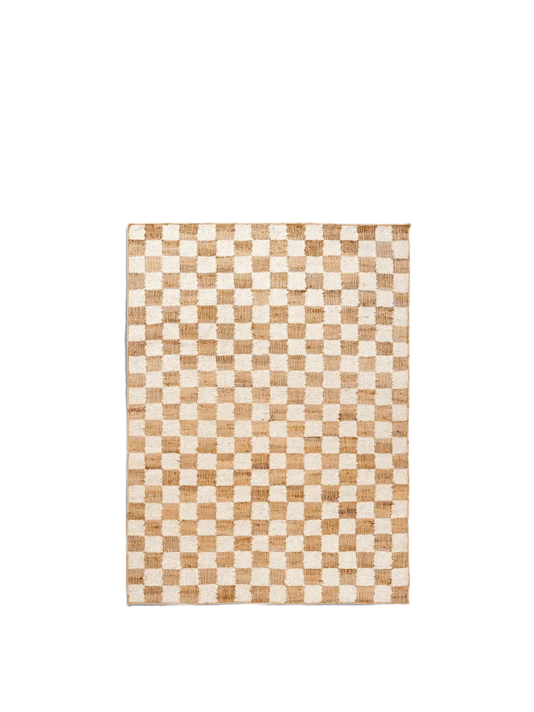 Check Wool Jute Rug - Off-White/Natural 140 Ferm Living - DK