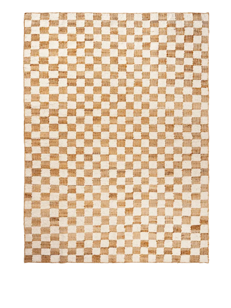 Check Wool Jute Rug - Off-White/Natural 140 Ferm Living - DK