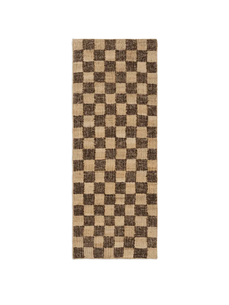 Check Wool Jute Runner - Coffee/Natural Ferm Living - DK