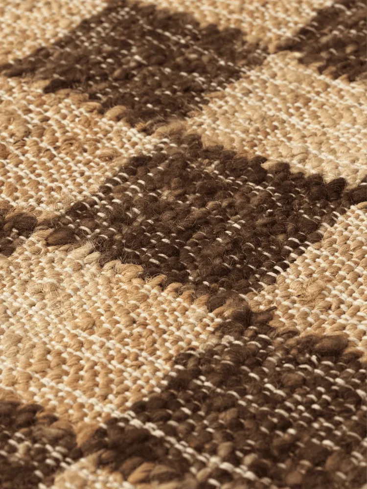 Check Wool Jute Runner - Coffee/Natural Ferm Living - DK