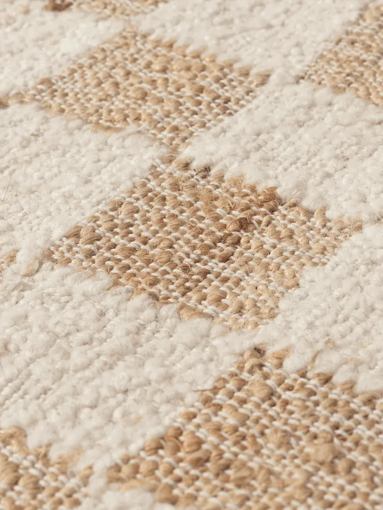 Check Wool Jute Runner - Off-White/Natural Ferm Living - DK