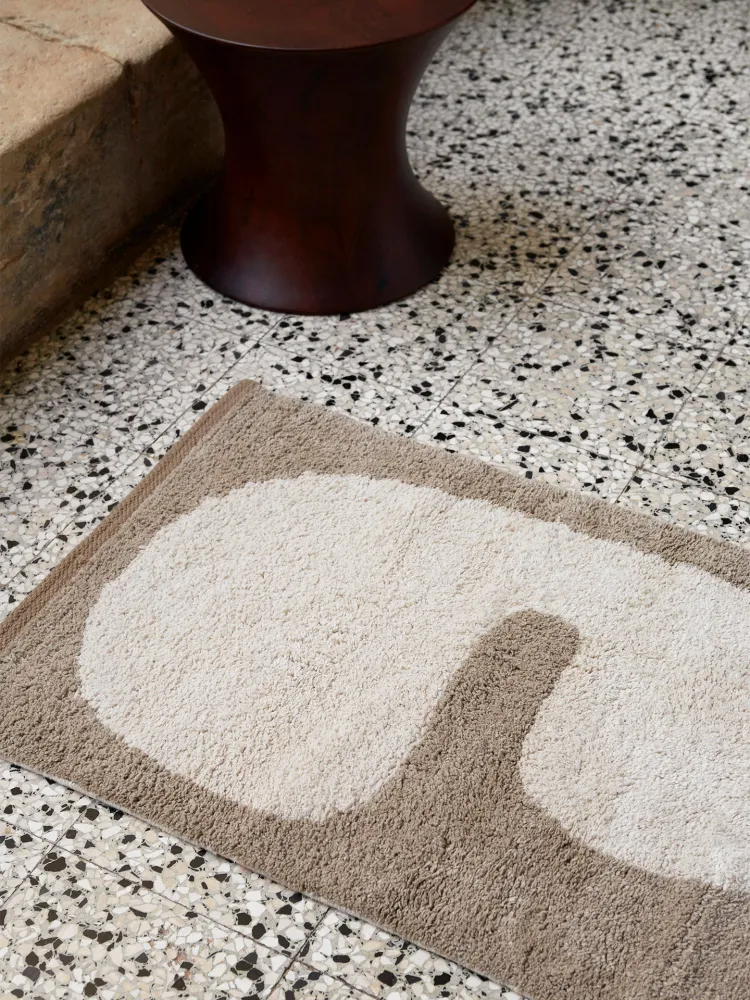 Lay Washable Mat - Dark Taupe/Off-White Ferm Living - DK