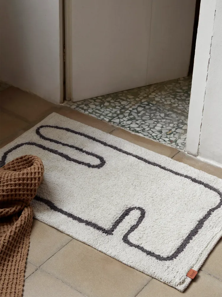 Lay Washable Mat - Off-White/Coffee Ferm Living - DK