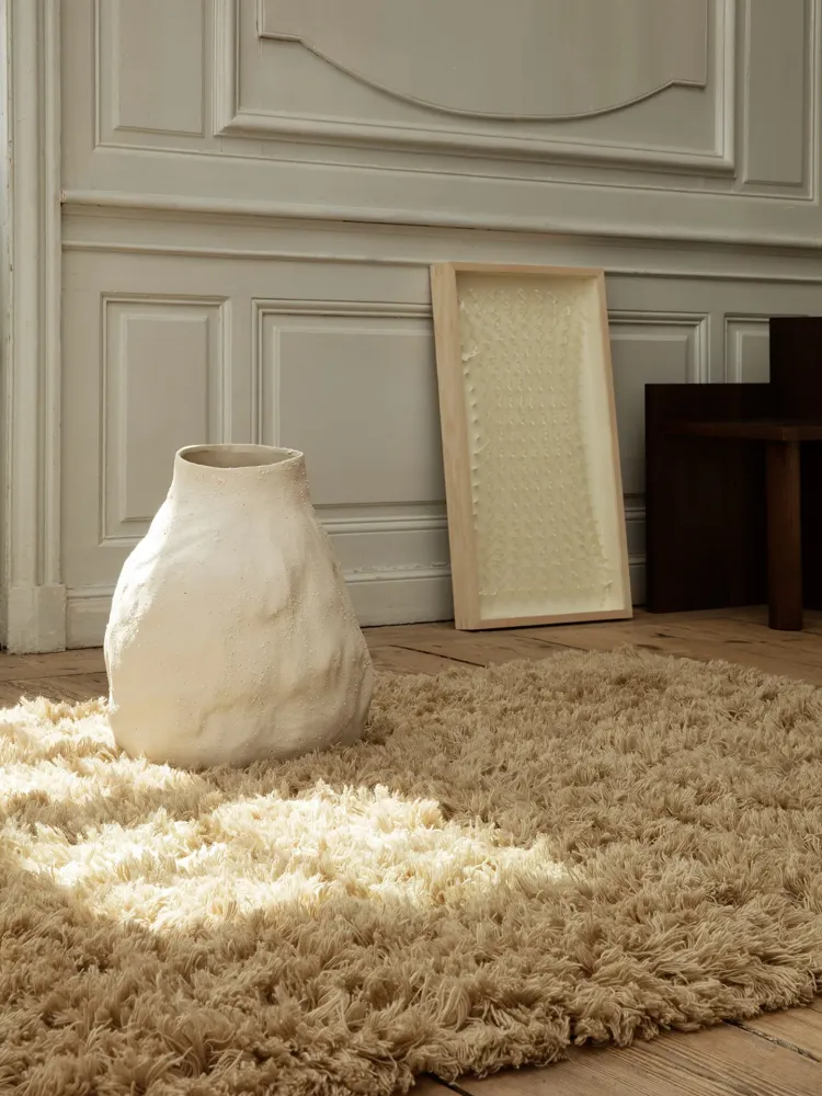 Meadow High Pile Rug - Light Sand 140 Ferm Living - DK