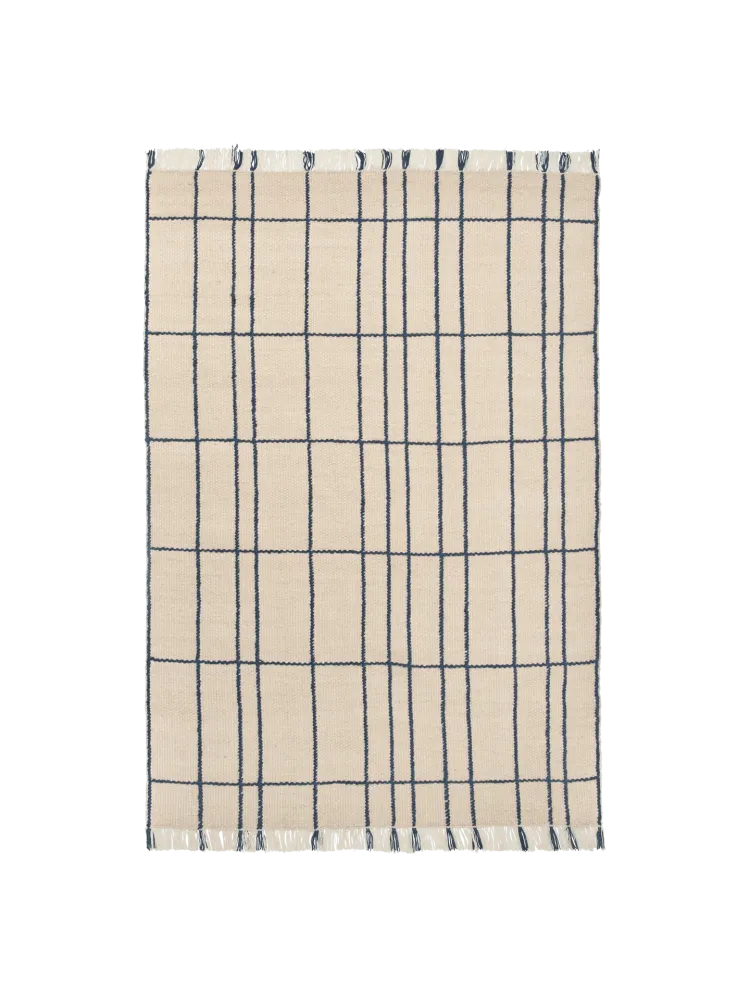 Sen Rug - Parchment/Indigo 140 Ferm Living - DK