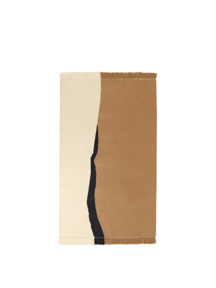 Soil Kelim Rug - Dark Sand/Off-white 140 Ferm Living - DK