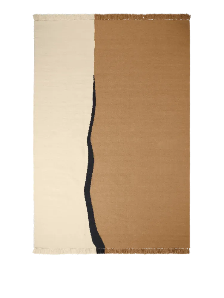 Soil Kelim Rug - Dark Sand/Off-white 140 Ferm Living - DK