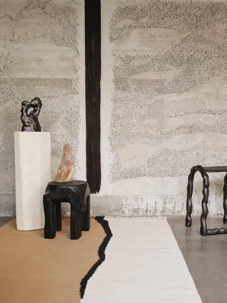 Soil Kelim Rug - Dark Sand/Off-white 140 Ferm Living - DK