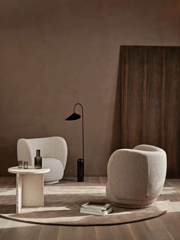 Stille Tufted Rug - Round - Ash Brown