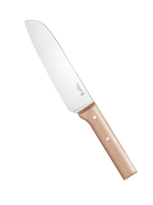 Santoku kokkekniv nr. 119 i durable metal stål og avnbøg fra Opinel, natur