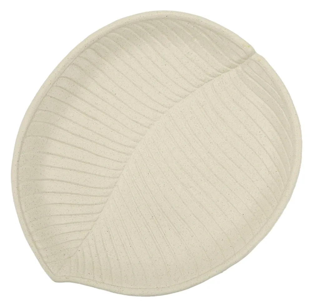 Bakke i creme af polyresin – 33x29x4 cm