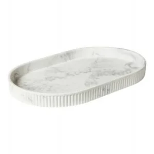 Bakke oval 25x2x15,5 cm polyresin marmor