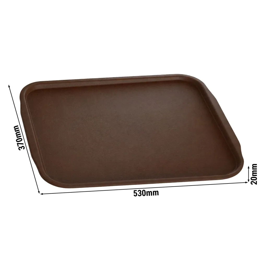 Cafeteria bakke 530 x 530mm - brun
