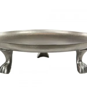 Dekorativt fad bakke Pote Rund 34 cm - Rå Nikkel Alu.