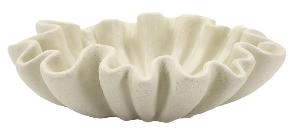 Fad, cremefarvet i polyresin – 31x9 cm