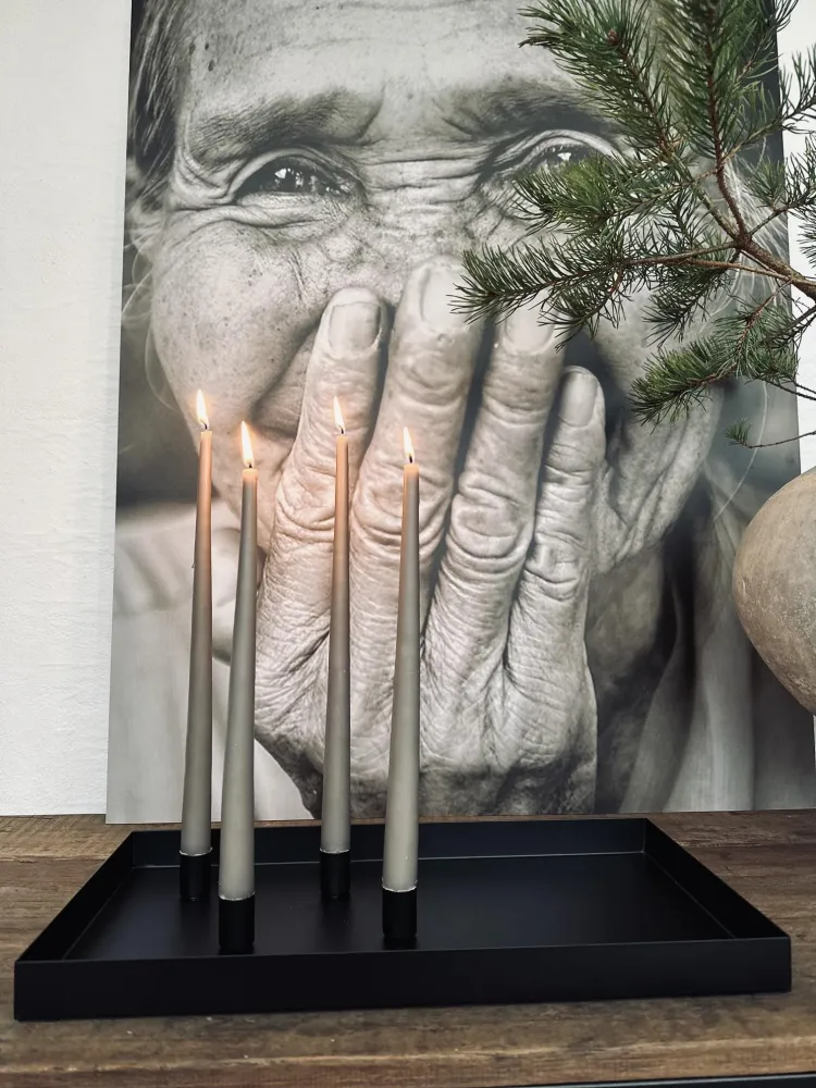 Bakke ink 4 magnetiske lysestager - BLACK