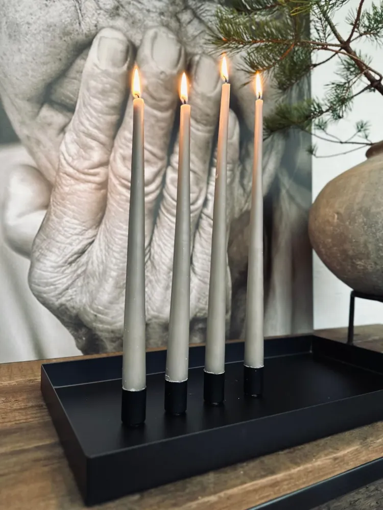 Bakke ink 4 magnetiske lysestager - BLACK