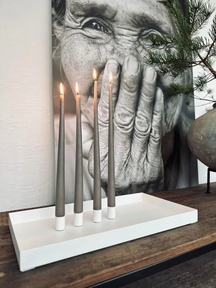 Bakke ink 4 magnetiske lysestager - WHITE