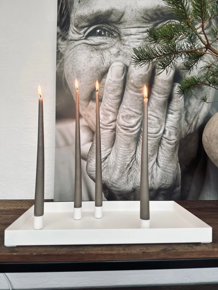 Bakke ink 4 magnetiske lysestager - WHITE