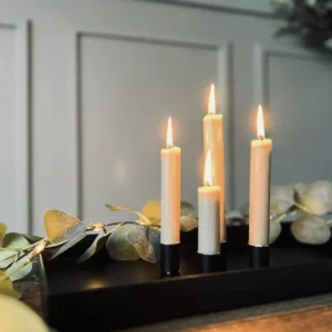 Bakke tilbud - Ink 4 magnet lysestager og lyskæde - Sort