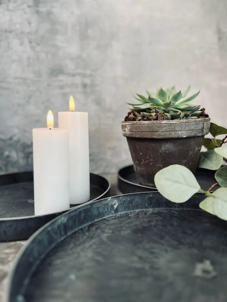 Bakker i grå beton look - Sæt af 3 stk