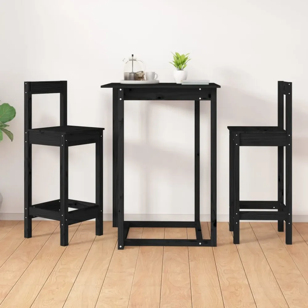 barstole 2 stk. 40x41,5x112 cm massivt fyrretræ ebony