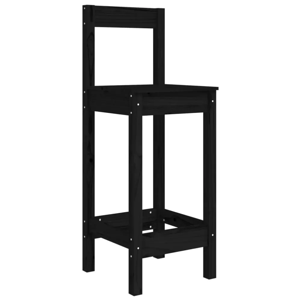 barstole 2 stk. 40x41,5x112 cm massivt fyrretræ ebony