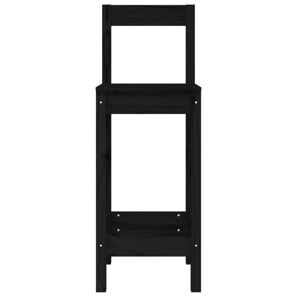 barstole 2 stk. 40x41,5x112 cm massivt fyrretræ ebony