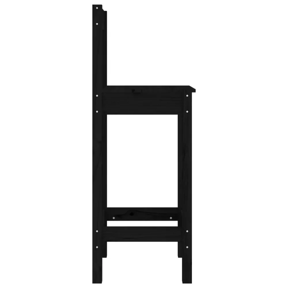 barstole 2 stk. 40x41,5x112 cm massivt fyrretræ ebony