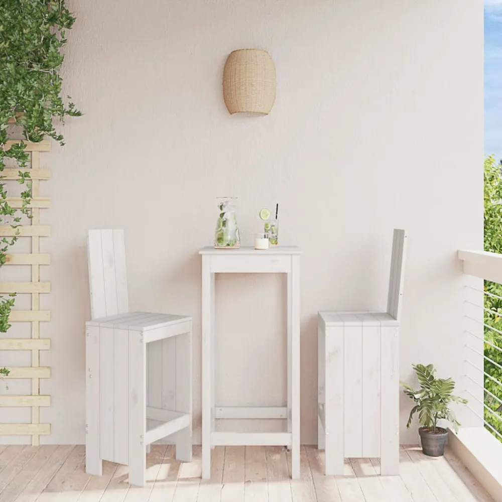 barstole 2 stk. 40x42x120 cm massivt fyrretræ pearl