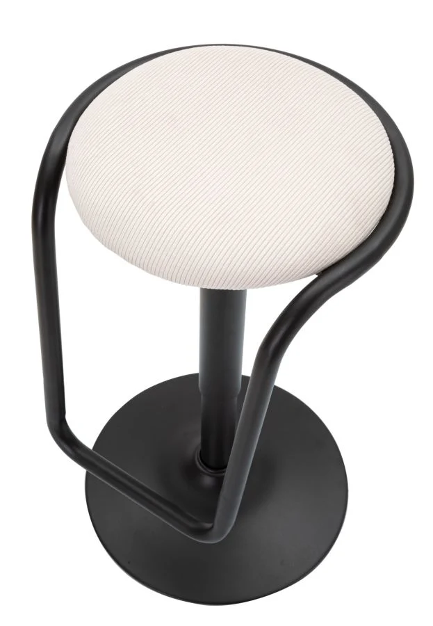 Barstol i charcoal, jern, træ og polyester – 41x61 cm