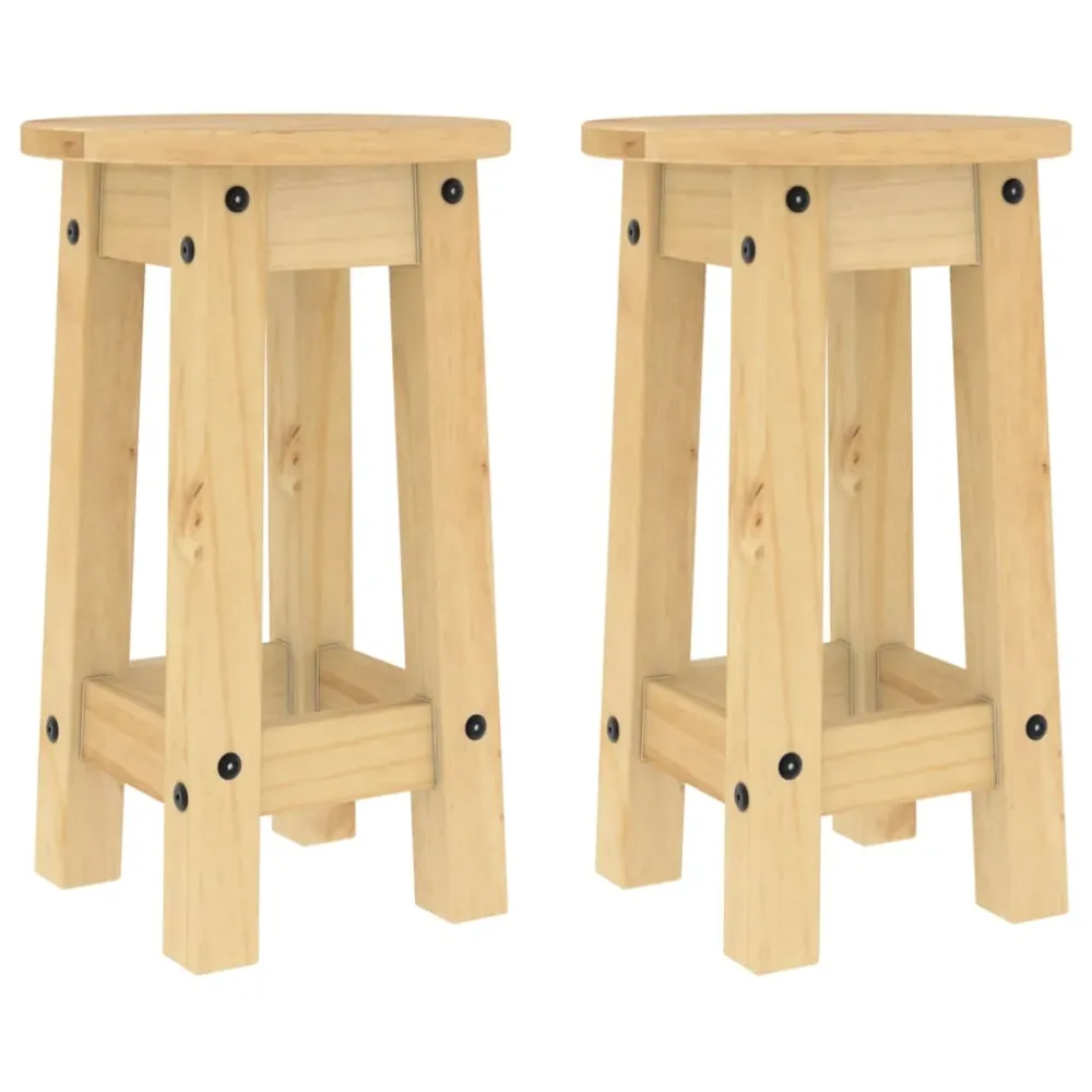 Solid Wood Barstole Massivt Fyrretræ Brun