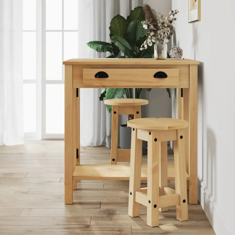 Solid Wood Barstole Massivt Fyrretræ Brun